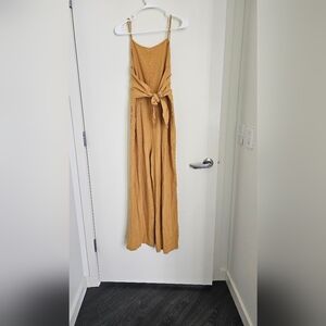 Yello Paper Crane Linen Jumpsuit Size S